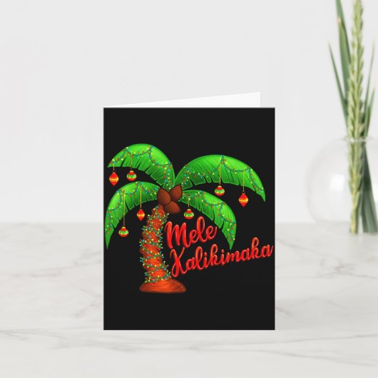 Hawaiian Christmas Mele Kalikimaka Coconut Tree  Kaart (Voorkant)
