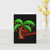 Hawaiian Christmas Mele Kalikimaka Coconut Tree  Kaart (Gele Bloem)