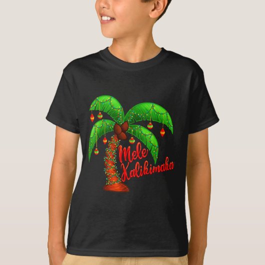 Hawaiian Christmas Mele Kalikimaka Coconut Tree T-shirt (Voorkant)