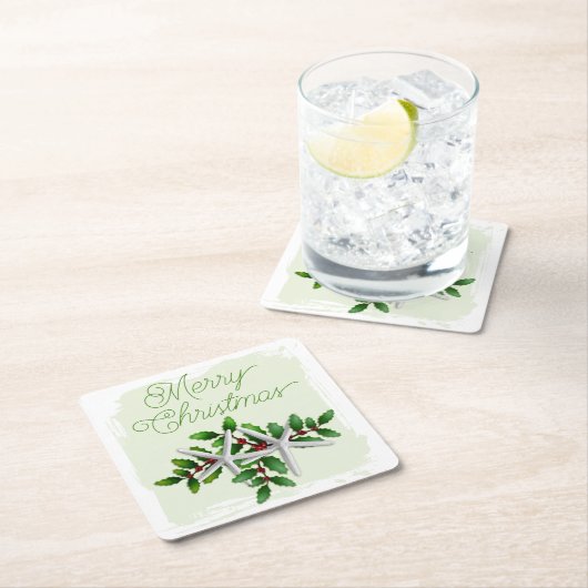 Hawaiian Christmas Starfish Drink Coasters Kartonnen Onderzetters (Insitu)
