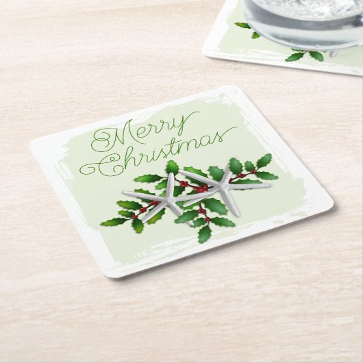 Hawaiian Christmas Starfish Drink Coasters Kartonnen Onderzetters (Schuin)