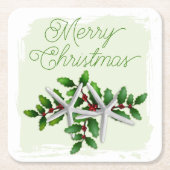 Hawaiian Christmas Starfish Drink Coasters Kartonnen Onderzetters (Voorkant)