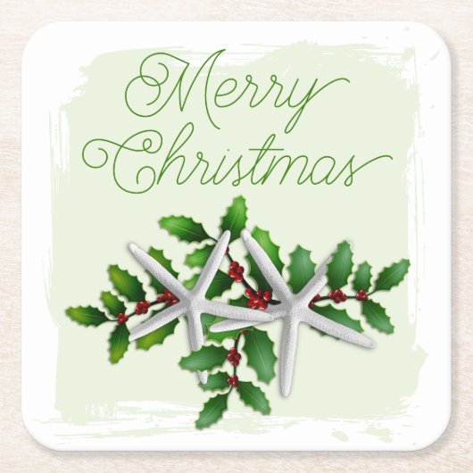 Hawaiian Christmas Starfish Drink Coasters Kartonnen Onderzetters (Voorkant)