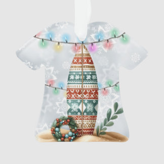 Hawaiian Christmas Surfboard Ornament
