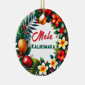 Hawaiian Christmas Tropical Wreath Keramisch Ornament (Rechts)