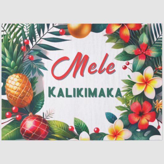 Hawaiian Christmas – Tropical Wreath Tissuepapier (Voorkant)