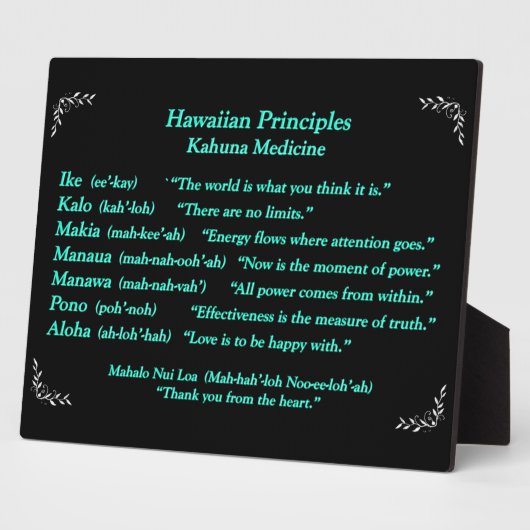 Hawaiian citeert Plaque Fotoplaat (Zijkant)