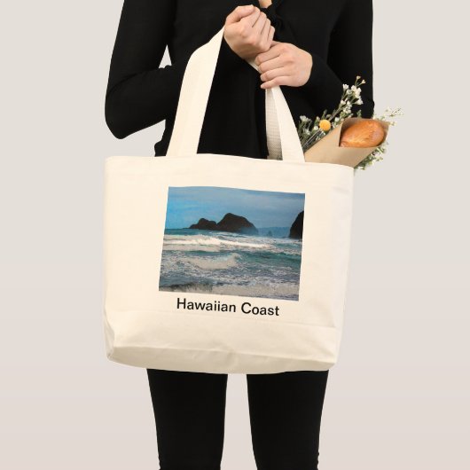 Hawaiian Coast Blue Sky Grote Tote Bag (Voorkant (product))