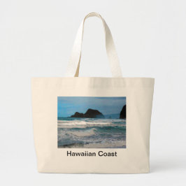 Hawaiian Coast Blue Sky Grote Tote Bag