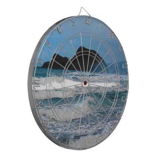 Hawaiian Coastal Island Ocean Tropical Paradise Dartbord (Voorkant Links)