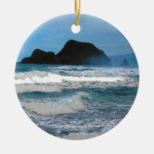 Hawaiian Coastal Island Ocean Tropical Paradise Keramisch Ornament