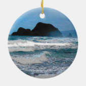Hawaiian Coastal Island Ocean Tropical Paradise Keramisch Ornament (Achterkant)