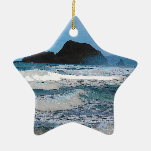 Hawaiian Coastal Island Ocean Tropical Paradise Keramisch Ornament (Voorkant)
