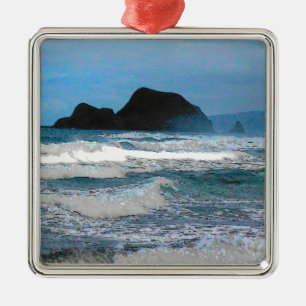 Hawaiian Coastal Island Ocean Tropical Paradise Metalen Ornament