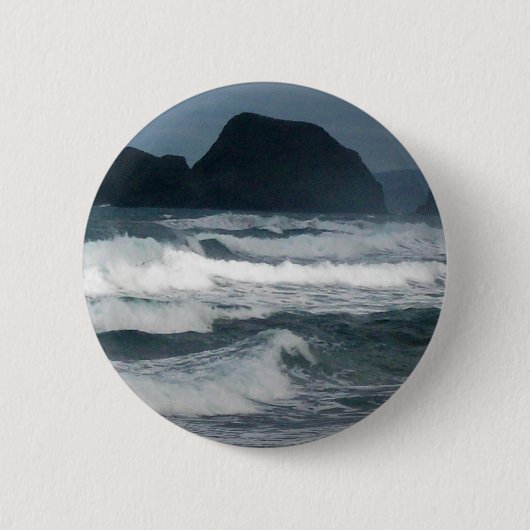 Hawaiian Coastal Island Ocean Tropical Paradise Ronde Button 5,7 Cm (Voorkant)