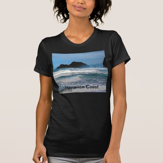 Hawaiian Coastal Island Ocean Tropical Paradise T-shirt (Voorkant)