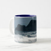 Hawaiian Coastal Island Ocean Tropical Paradise Tweekleurige Koffiemok (Voorkant links)