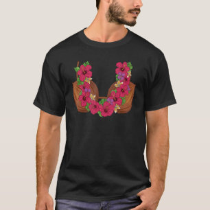 Hawaiian Coconut Bra Cool Halloween Flowery T-shirt