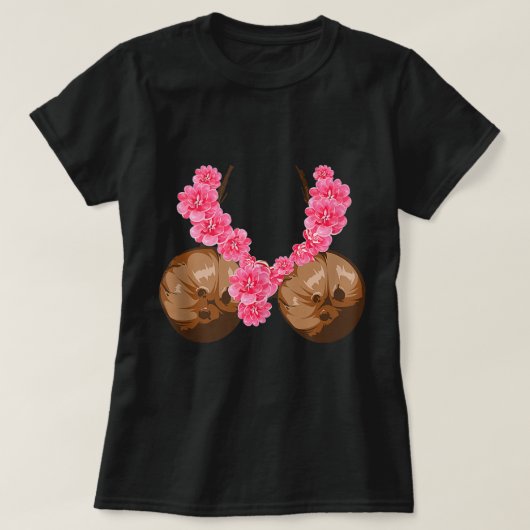 Hawaiian Coconut Bra Shirt Cool Halloween Flowery (Design voorkant)