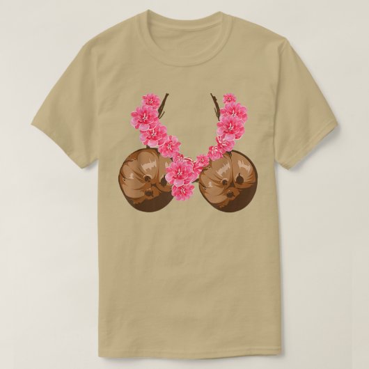Hawaiian Coconut BraCool Halloween Flowery T-shirt (Design voorkant)