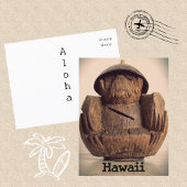 Hawaiian Coconut Monkey Bank Retro Kitsch Briefkaart