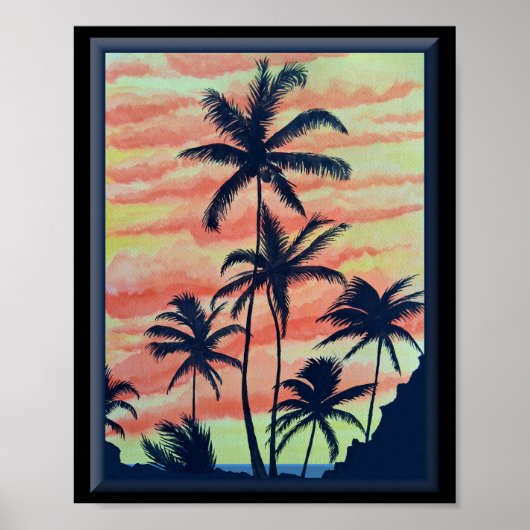 Hawaiian Coconut Palms Poster (Voorkant)