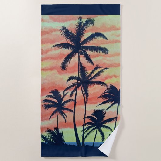 Hawaiian Coconut Palms Strandlaken (Voorkant)