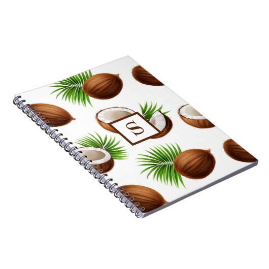 Hawaiian Coconuts Monogram Tropical Notitieboek (Rechterzijde)