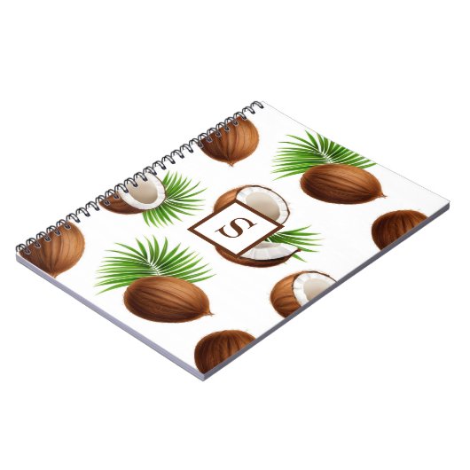 Hawaiian Coconuts Monogram Tropical Notitieboek (Linkerzijde)