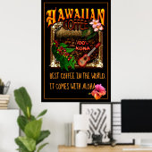 Hawaiian Coffee Poster (Thuiskantoor)