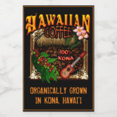 Hawaiian Coffee Voedselcontainer Etiket (Enkel label)
