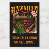 Hawaiian Coffee Voedselcontainer Etiket (Enkel label)