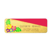 Hawaiian Colorful Hibiscus, Gold Address Label (Voorkant)