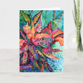 Hawaiian Croton Tropical Plant Card Kaart (Voorkant)
