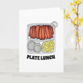 Hawaiian Cuisine Bord Lunch Rice Macaroni Salad Kaart (Gele Bloem)