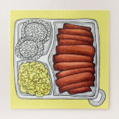 Hawaiian Cuisine Bord Lunch Rice Macaroni Salad Legpuzzel (Horizontaal)