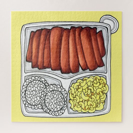 Hawaiian Cuisine Bord Lunch Rice Macaroni Salad Legpuzzel (Verticaal)