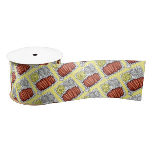 Hawaiian Cuisine Bord Lunch Rice Macaroni Salad Satijnen Lint