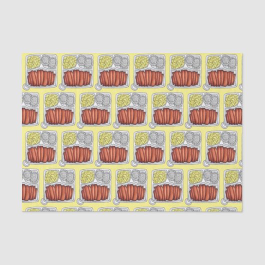 Hawaiian Cuisine Bord Lunch Rice Macaroni Salad Tissuepapier (Voorkant)