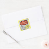 Hawaiian Cuisine Bord Lunch Rice Macaroni Salad Vierkante Sticker (Envelop)