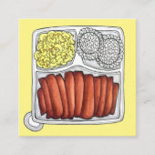 Hawaiian Cuisine Bord Lunch Rice Macaroni Salad Vierkante Visitekaartje (Voorkant)