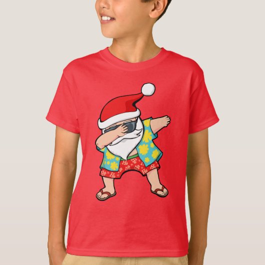 Hawaiian Dabbing Santa T-shirt (Voorkant)