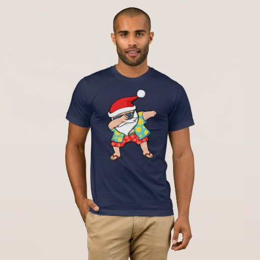 Hawaiian Dabbing Santa T-shirt (Voorkant volledig)