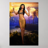 Hawaiian Dancer Sunrise Poster (Voorkant)
