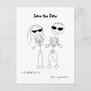 Hawaiian Destination Wedding Save the Date Aankondigingskaart