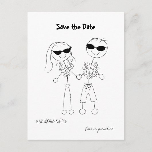 Hawaiian Destination Wedding Save the Date Aankondigingskaart (Voorkant)