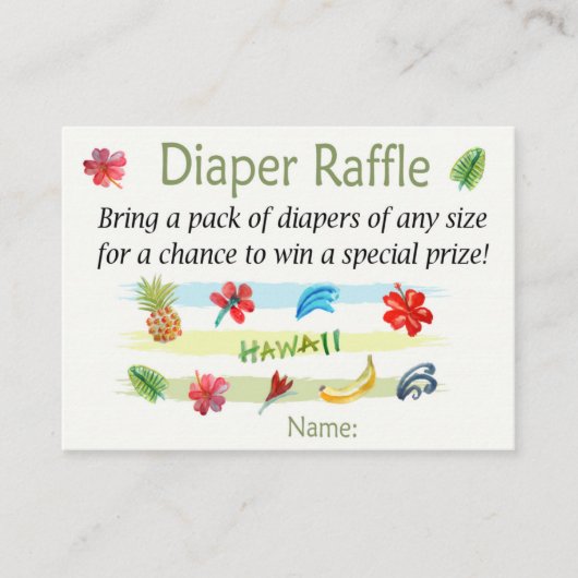 Hawaiian Diaper Raffle Tickets (Voorkant)