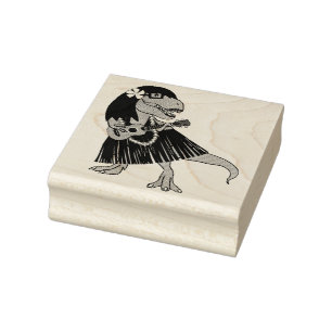 Hawaiian Dinosaur Ukulele Rubberstempel