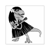 Hawaiian Dinosaur Ukulele Rubberstempel (Afrduk)