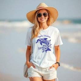 Hawaiian Dolphin Flippin' Fabulous Blue T-shirt
